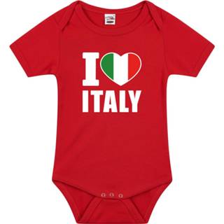 👉 Rompertje rood One Size baby's jongens meisjes I love Italy baby en - Kraamcadeau Babykleding Italie landen romper 8720576518236