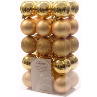 👉 Kerstboom goud Chique Christmas Decoratie Kerstballen 6 Cm 30 Stuks - Kerstbal 8719538307087