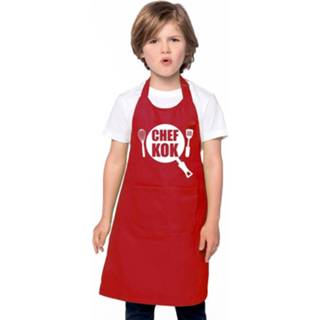 👉 Keukenschort rood jongens meisjes Chef Kok En - Feestschorten 8719538658967