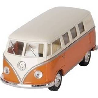 👉 Modelauto oranje wit Volkswagen T1 Two-tone Oranje/wit 13,5 Cm - Speelgoed Auto Schaalmodel Miniatuur Model 8720147317640