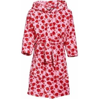 👉 Badjas roze meisjes Fleece Aardbeienprint Voor 110/116 (5-6 Jr) - Badjassen 8719538167049