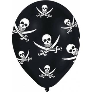 👉 Ballon zwart wit Amscan Ballonnen Jolly Roger 27,5 Cm Zwart/wit 6 Stuks 13051381349