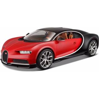 👉 Modelauto rood metaal Bugatti Chiron 1:18 - Speelgoed Auto Schaalmodel 8719538217027