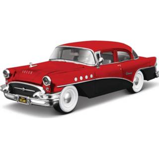 👉 Modelauto rood zwarte metaal Rood/zwarte Buick Century 1:24 - Speelgoed Auto Schaalmodel 8719538573451