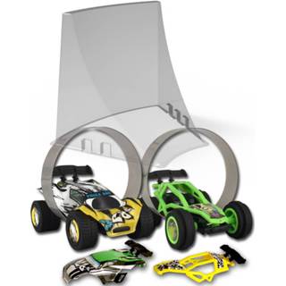 👉 Groen geel Tom Trixx 360 2 Stuntcars Groen/geel Met Stuntramp Bocht 5425002414443