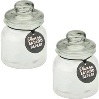 👉 Snoep 2x Stuks Glazen Snoep/koek Voorraadpotten Van 14 Cm - Voorraadpot 8720276066112