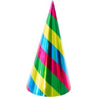 👉 Feesthoed papier Amscan Feesthoedje Gestreept 23,5 Cm 8719817711208
