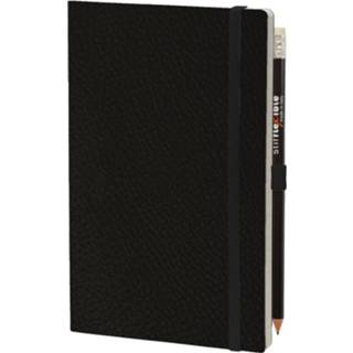 👉 Notitieboek zwart papier Stifflex Leatherlike 21 X 13 Cm 2-delig 8022697010645
