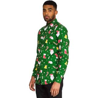 👉 Overhemd groen polyester mannen Opposuits Santaboss Heren 8719874020084