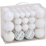 👉 Kerstbal witte plastic Kerstboomversiering 50x Kerstballen - 8720276193580