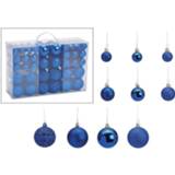 👉 Kerstbal blauwe plastic Kerstboomversiering 100x Kerstballen 3/4/6 Cm - 8720276193481