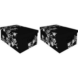 👉 Opbergbox zwart 2x Opbergboxen/Opbergdozen 52 x 38 cm - Opslagdozen Action products