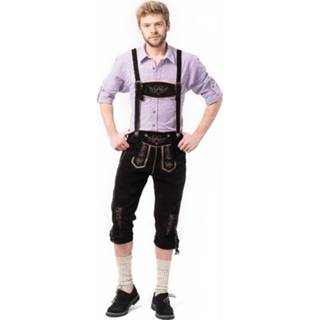 👉 Lederhosen zwart leer mannen Partychimp Gerhard Heren 2-delig 8718969130493