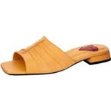 👉 Muil wit glad leer effen Merkkwaliteit van GeMiNi mosterdgeel vrouwen Muiltje 4063911815992 4063911815923