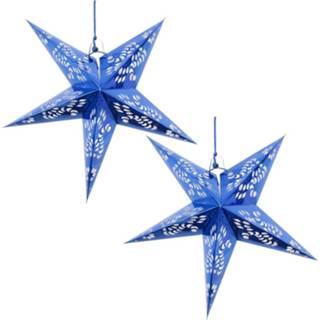 👉 Kerstster blauwe 2x Kerststerren 60 Cm - Hangdecoratie 8720147581492