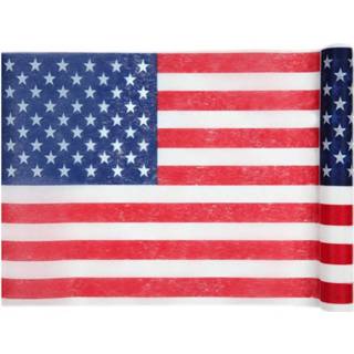 👉 Amerikaanse vlag 1x Vlag/usa Thema Tafellopers Op Rol 500 Cm - Feesttafelzeilen 8720276371285