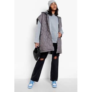 👉 Oversized Gewatteerde Bodywarmer Met Ronde Stiksels, Charcoal