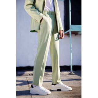 Slim Fit Pantalons Met Biezen, Sage