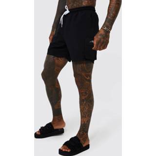 👉 Man Signature Gerecyclede Cargo Zwembroek, Black