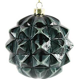 👉 Kerstbal blauw glas Cf Label Primo 10 Cm 8718317696541