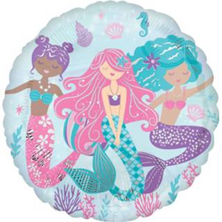 👉 Folieballon blauw roze paars Anagram Mermaid Junior 43 Cm Lichtblauw/roze/paars 26635434898