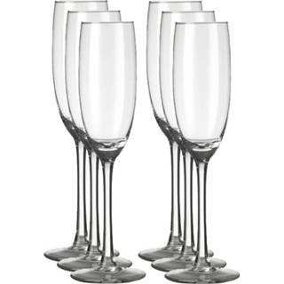👉 Champagneglas transparant 6x Champagneglazen/flutes 190 Ml Plaza - Champagneglazen 8720276607759