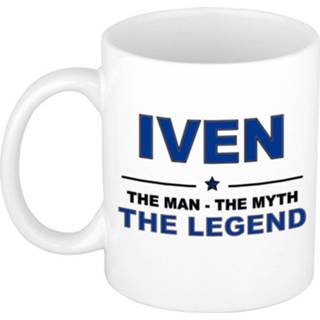 👉 Beker keramiek active mannen Iven The man, myth legend verjaardagscadeau mok / 300 ml