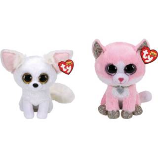 👉 Knuffel roze Ty - Beanie Boo's Phoenix Fox & Fiona Pink Cat 8720679614323