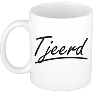 👉 Beker Naam Cadeau Mok / Tjeerd Met Sierlijke Letters 300 Ml - Mokken 8720576543023