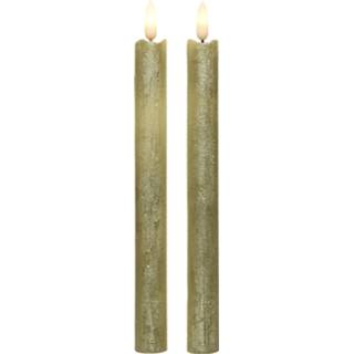 👉 Kaars goud Kaarsen Set Van 2x Stuks Led Dinerkaarsen 24 Cm - 8720194939079