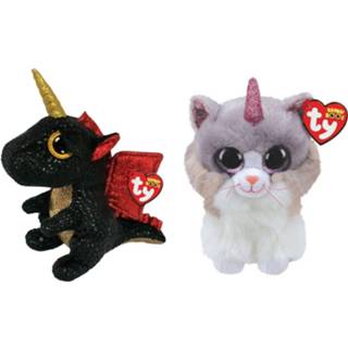 👉 Knuffel Ty - Beanie Boo's Grindal Dragon & Asher Cat 8720679618772