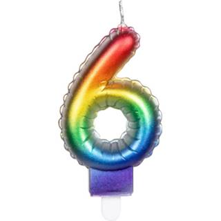 👉 Folieballon wax Boland Cijferkaars 6 14 Cm 8712026301369