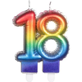 👉 Folieballon wax Boland Cijferkaars 18 14 Cm 8712026301413