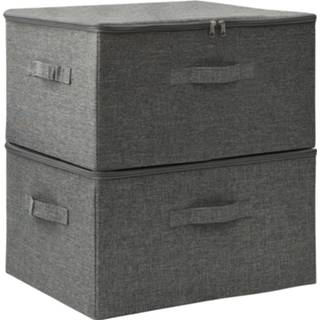 👉 Opbergbox antracietkleurig stof Vidaxl Opbergboxen 2 St 43x34x23 Cm 8720286505311