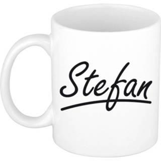 👉 Beker mannen Naam cadeau mok / Stefan met sierlijke letters 300 ml