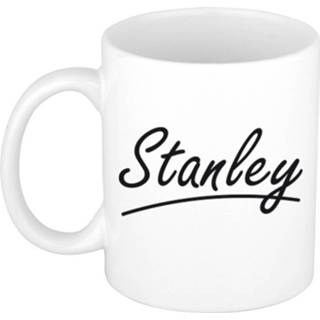 Beker mannen Naam cadeau mok / Stanley met sierlijke letters 300 ml