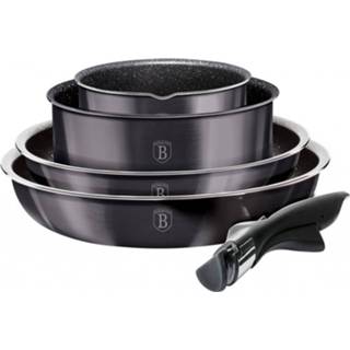 👉 Pannenset zwart RVS Berlinger Haus 16/20/24 Cm Zwart/ 9-delig 5999108421525
