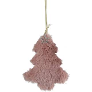 👉 Kerstboom roze textiel Tom Kersthanger Lasey 14 Cm 8720585197552