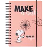 👉 Notitieboek zachtroze karton Snoopy Hardcover A5 14,8 X 21 Cm 8435497224493
