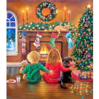 👉 Rood groen Mona Lisa Diamond PaintingKerst 40 X 50 Cm Rood/groen 8719978992751