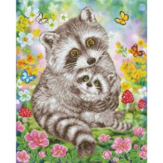 👉 Diamond Dotz Sweet Racoons Painting, 17.667 Dotz, 52x42 Cm 4895225912896