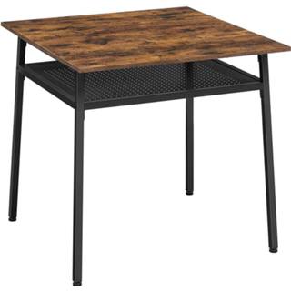 Eettafel bruin zwart Nancy's Millville - Keukentafel Bureau Vierkant Industrieel 80 X 78 Cm 6019940824823