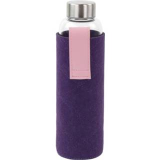 👉 Glazen fles blauw Yoko Design 500 Ml Met Duck Blue Viltzakje 3411800019234