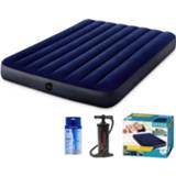 👉 Intex Classic Dura-beam - Luchtbed - 2 Persoons - Met Repairset En Handpomp - 203x152x25 Cm - Pvc - Blauw