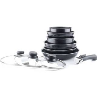 👉 Zwart aluminium Arthur Martin Set 10 Stukken 16/20/24/28 Cm 3508510001373