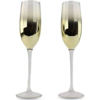 👉 Champagneglas goud kristal Orange85 Champagneglazen - 2 Stuks 200 Ml Diameter 7 Cm 8720289429386