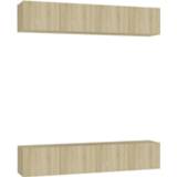👉 Spaanplaat Vidaxl Tv-meubelen 4 St 80x30x30 Cm Sonoma Eikenkleurig 8720286572481