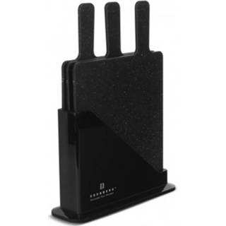 👉 Snijplank zwart Edënbërg Black Line - Snijplankenset Met Houder 3 Stuks 20cm X 23cm 1cm 6011623417490
