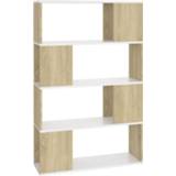 👉 Boekenkast wit Vidaxl Boekenkast/kamerscherm 80x24x124,5 Cm Sonoma Eikenkleurig 8720286650950