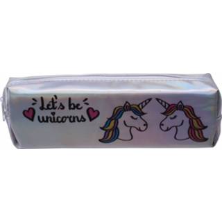 👉 Etui polyester zilver I-total Let's Be Unicorns Junior 22 Cm 8720585206940